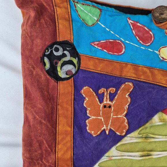 Rising International Patchwork Distressed Tye Die Multi Color Large Hobo Bag - Picture 7 of 16